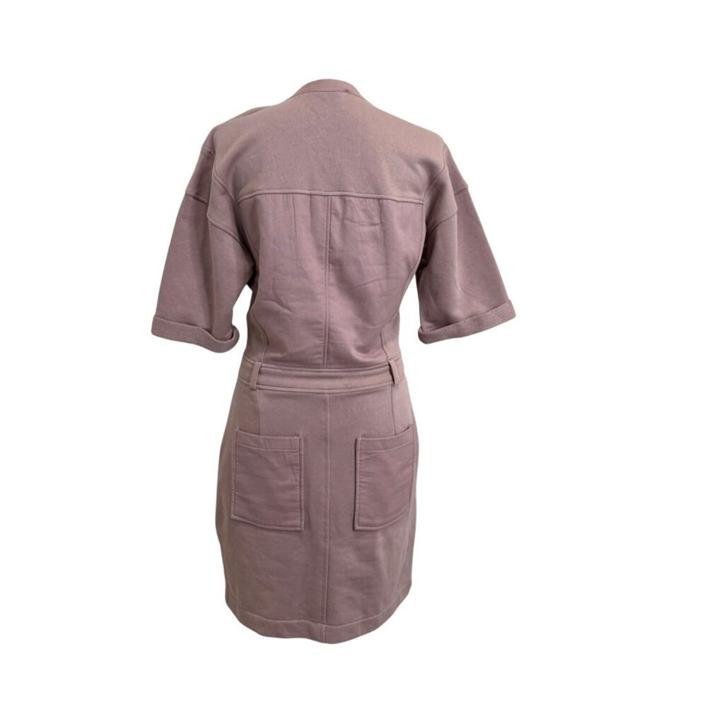 Reiss Emlyn Panel Detail Sweatshirt Dress Front Buttons Pockets Womens Size 6 - Picture 4 of 10